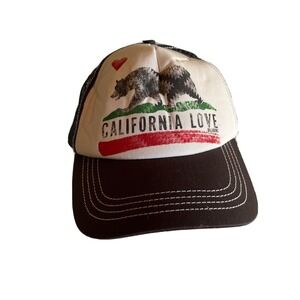 Billabong California Love Trucker Hat Black & White Mesh Adjustable Snapback